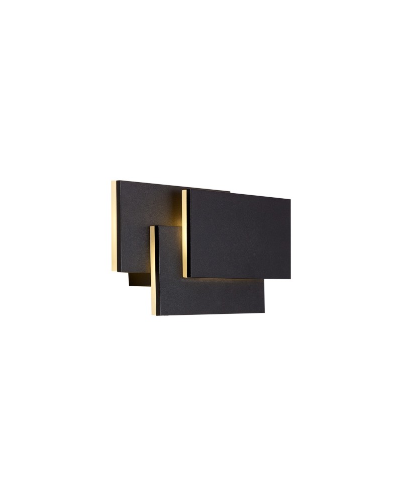 TAHITI XL * APLIQUE MEDIANO LED CUADRADOS 12W - NEGRO - 3000K